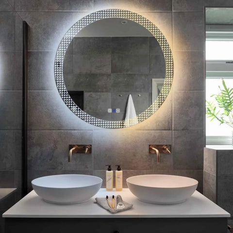 LED Spiegel Rund | Touch-Schalter | Anti-Beschlag-Funktion | Einstellbare Farbtemperatur - Reyze Seria Official Model 6