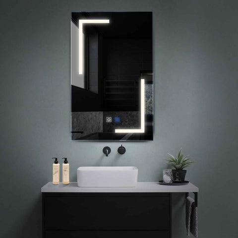 LED Spiegel Vertikal | Touch-Schalter | Anti-Beschlag-Funktion | Neutralweißes Licht - Reyze Seria Salono Model 3