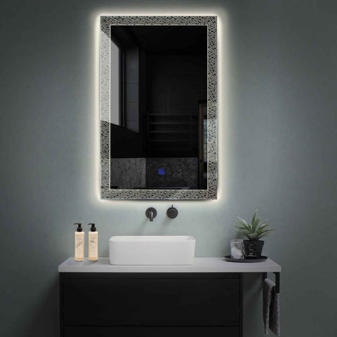 LED Spiegel Vertikal | Touch-Schalter | Neutralweißes Licht - Reyze Seria Simetria Model 5