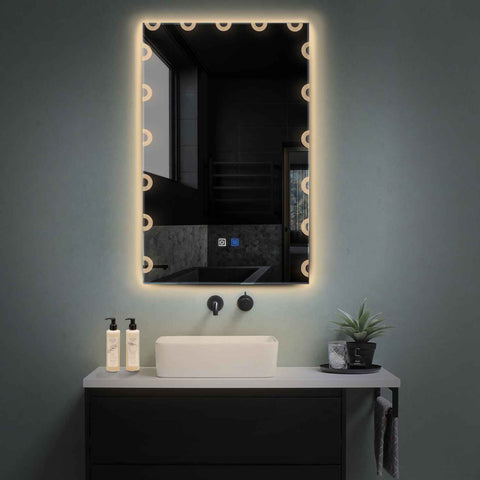 LED Spiegel Vertikal | Touch-Schalter | Anti-Beschlag-Funktion | Warmweißes Licht - Reyze Seria Edge Model 4