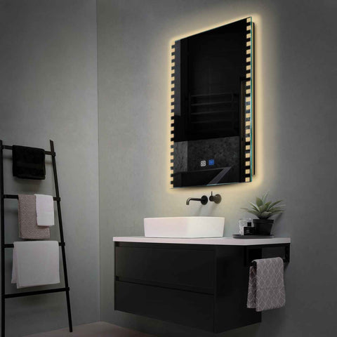 LED Spiegel Vertikal | Touch-Schalter | Anti-Beschlag-Funktion | Warmweißes Licht - Reyze Seria Edge Model 6