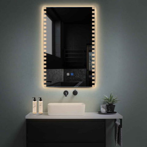 LED Spiegel Vertikal | Touch-Schalter | Anti-Beschlag-Funktion | Warmweißes Licht - Reyze Seria Edge Model 6
