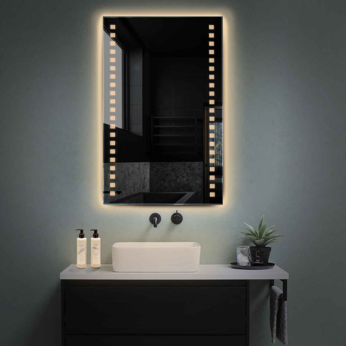 LED Spiegel Vertikal | Wandschalter-Steuerung | Warmweißes Licht - Reyze Seria Minimal Model 6