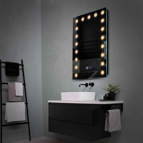LED Spiegel Vertikal | Touch-Schalter | Anti-Beschlag-Funktion | Warmweißes Licht - Reyze Seria Salono Model 6