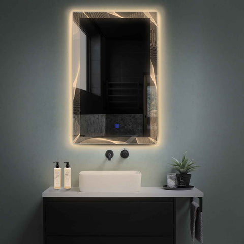 LED Spiegel Vertikal | Touch-Schalter | Warmweißes Licht - Reyze Seria Simetria Model 2