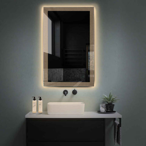 LED Spiegel Vertikal | Wandschalter-Steuerung | Warmweißes Licht - Reyze Seria Simetria Model 4