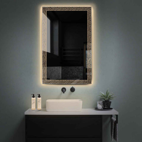 LED Spiegel Vertikal | Wandschalter-Steuerung | Warmweißes Licht - Reyze Seria Simetria Model 5
