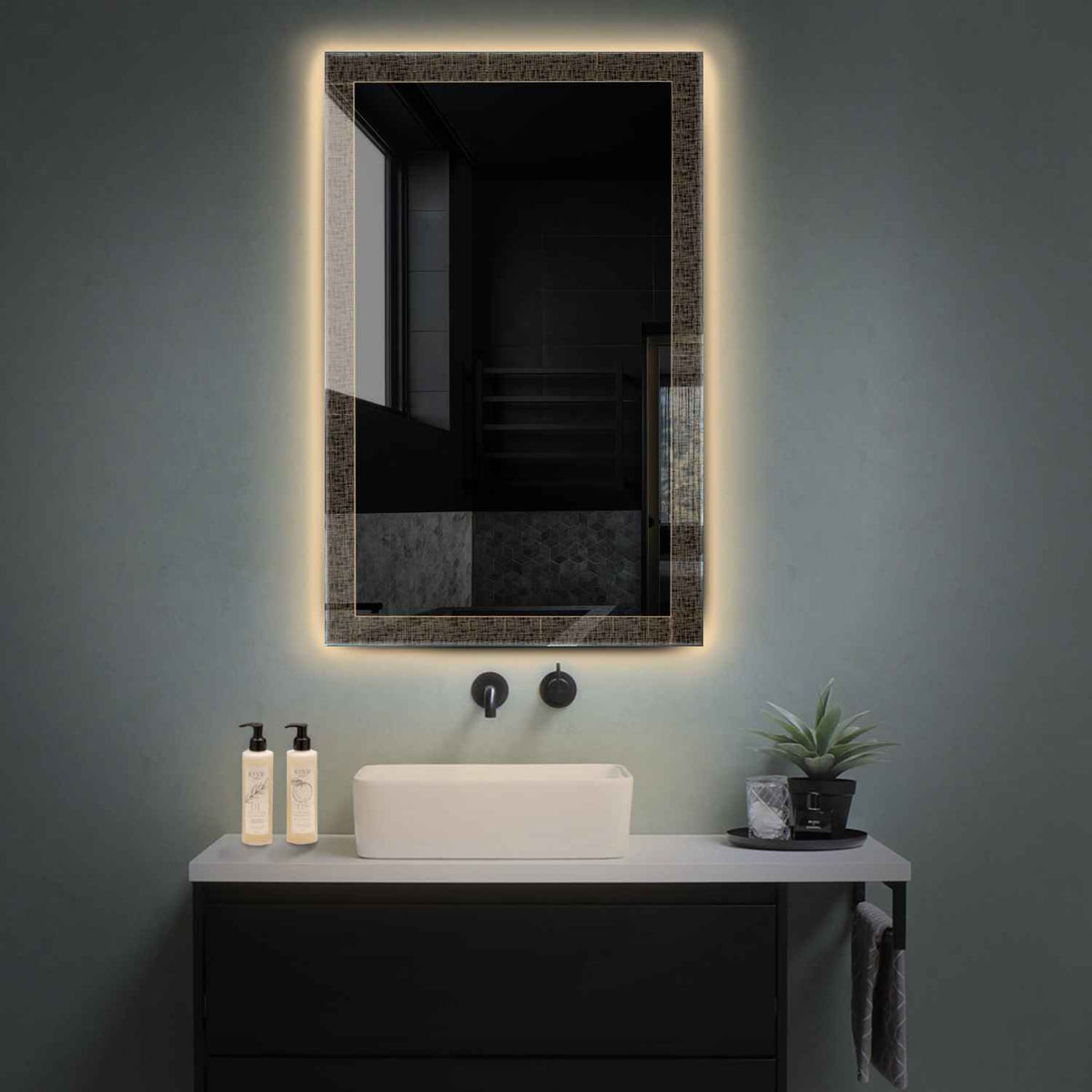 LED Spiegel Vertikal | Wandschalter-Steuerung | Warmweißes Licht - Reyze Seria Simetria Model 6