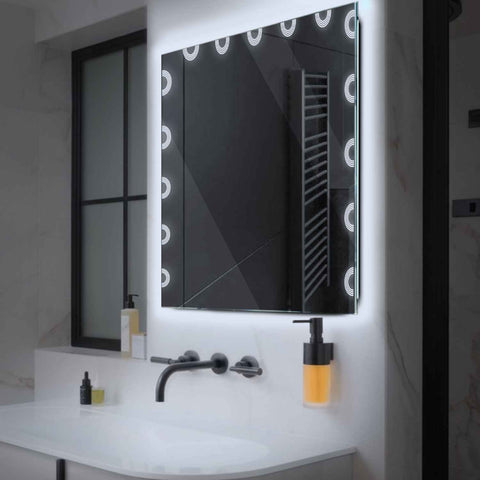LED Spiegel Quadratisch | Wandschalter-Steuerung | Kaltweißes Licht - Reyze Seria Edge Model 4