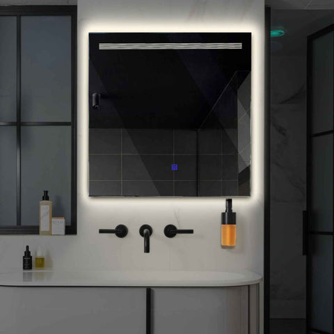 LED Spiegel Quadratisch | Touch-Schalter | Neutralweißes Licht - Reyze Seria Minimal Model 5
