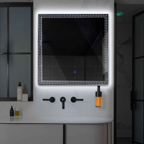 LED Spiegel Quadratisch | Touch-Schalter | Kaltweißes Licht - Reyze Seria Official Model 4