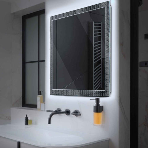 LED Spiegel Quadratisch | Wandschalter-Steuerung | Kaltweißes Licht - Reyze Seria Official Model 5