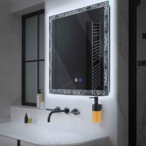 LED Spiegel Quadratisch | Touch-Schalter | Anti-Beschlag-Funktion | Kaltweißes Licht - Reyze Seria Official Model 8