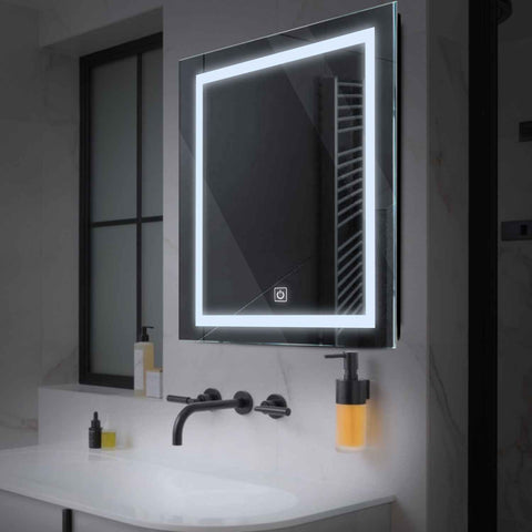 LED Spiegel Quadratisch | Touch-Schalter | Kaltweißes Licht - Reyze Seria Salono Model 1