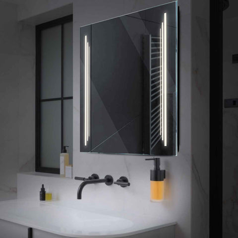 LED Spiegel Quadratisch | Wandschalter-Steuerung | Neutralweißes Licht - Reyze Seria Salono Model 8