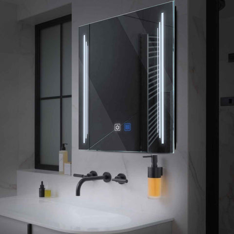 LED Spiegel Quadratisch | Touch-Schalter | Anti-Beschlag-Funktion | Kaltweißes Licht - Reyze Seria Salono Model 8