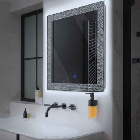 LED Spiegel Quadratisch | Touch-Schalter | Kaltweißes Licht - Reyze Seria Simetria Model 4