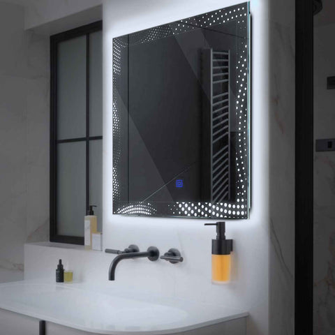 LED Spiegel Quadratisch | Touch-Schalter | Kaltweißes Licht - Reyze Seria Simetria Model 8