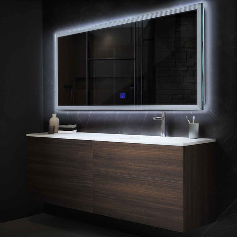 LED Spiegel Rechteckig | Touch-Schalter | Kaltweißes Licht - Reyze Seria Edge Model 1