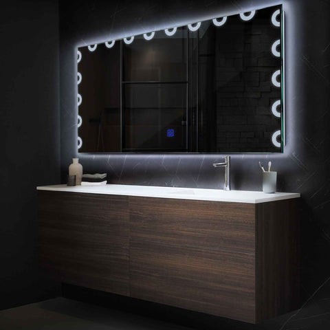 LED Spiegel Rechteckig | Touch-Schalter | Kaltweißes Licht - Reyze Seria Edge Model 4