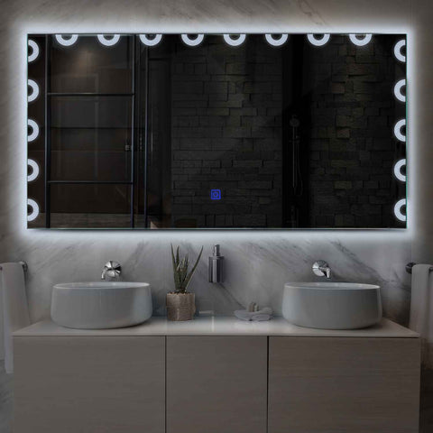 LED Spiegel Rechteckig | Touch-Schalter | Kaltweißes Licht - Reyze Seria Edge Model 4