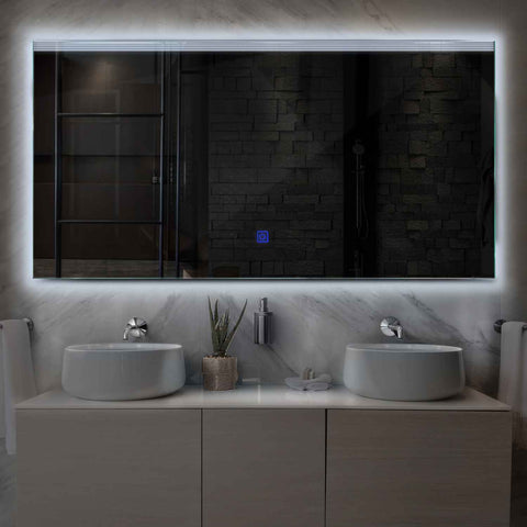 LED Spiegel Rechteckig | Touch-Schalter | Kaltweißes Licht - Reyze Seria Edge Model 5