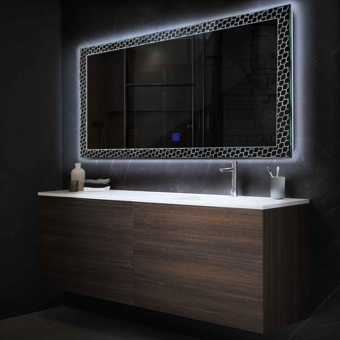 LED Spiegel Rechteckig | Touch-Schalter | Kaltweißes Licht - Reyze Seria Official Model 7