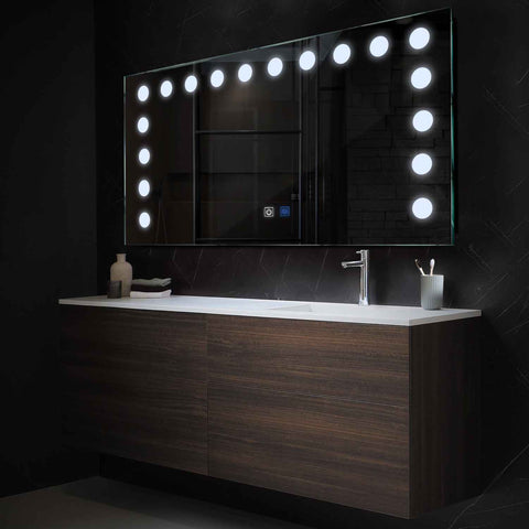 LED Spiegel Rechteckig | Touch-Schalter | Anti-Beschlag-Funktion | Kaltweißes Licht - Reyze Seria Salono Model 6