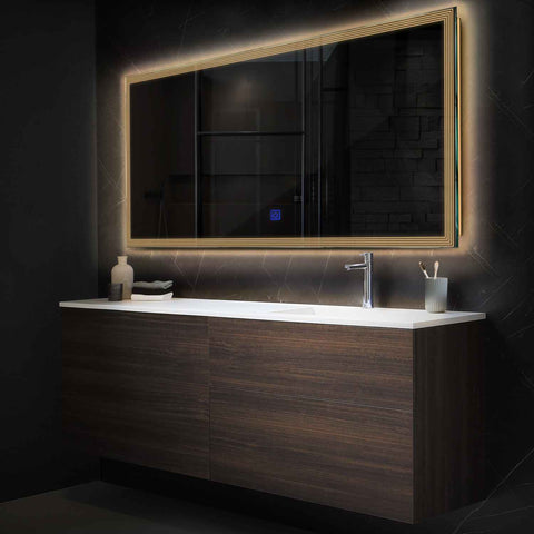 LED Spiegel Rechteckig | Touch-Schalter | Warmweißes Licht - Reyze Seria Edge Model 1