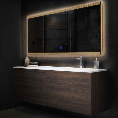LED Spiegel Rechteckig | Touch-Schalter | Warmweißes Licht - Reyze Seria Edge Model 8
