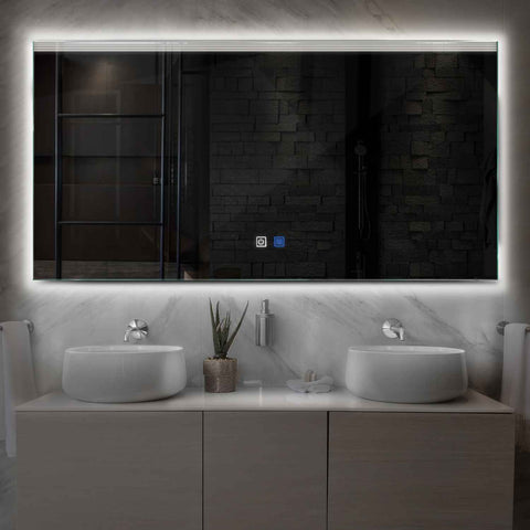 LED Spiegel Rechteckig | Touch-Schalter | Anti-Beschlag-Funktion | Neutralweißes Licht - Reyze Seria Edge Model 5