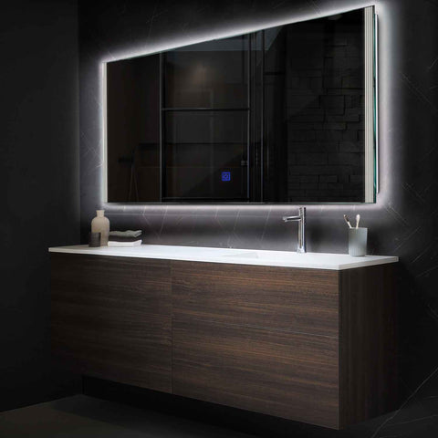 LED Spiegel Rechteckig | Touch-Schalter | Neutralweißes Licht - Reyze Seria Edge Model 7