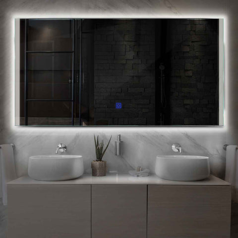 LED Spiegel Rechteckig | Touch-Schalter | Neutralweißes Licht - Reyze Seria Edge Model 7