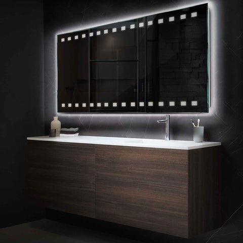 LED Spiegel Rechteckig | Wandschalter-Steuerung | Neutralweißes Licht - Reyze Seria Minimal Model 6