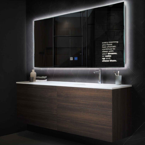 LED Spiegel Rechteckig | Touch-Schalter | Anti-Beschlag-Funktion | Neutralweißes Licht - Reyze Seria Motivated Model 2