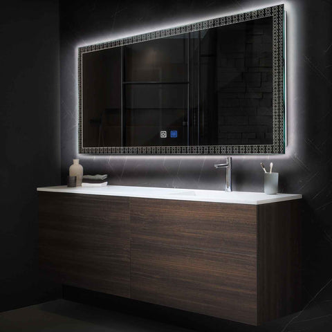 LED Spiegel Rechteckig | Touch-Schalter | Anti-Beschlag-Funktion | Neutralweißes Licht - Reyze Seria Official Model 5
