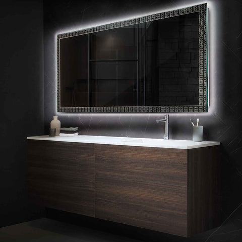 LED Spiegel Rechteckig | Wandschalter-Steuerung | Neutralweißes Licht - Reyze Seria Official Model 5