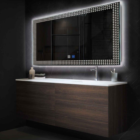 LED Spiegel Rechteckig | Touch-Schalter | Anti-Beschlag-Funktion | Neutralweißes Licht - Reyze Seria Official Model 6