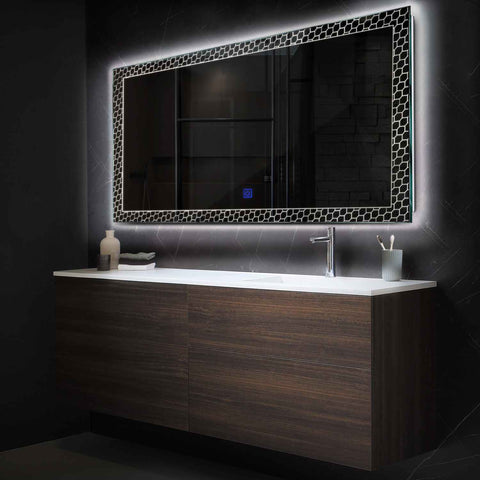 LED Spiegel Rechteckig | Touch-Schalter | Neutralweißes Licht - Reyze Seria Official Model 7