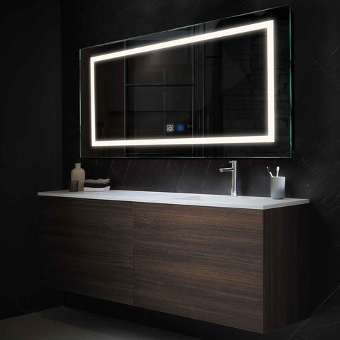 LED Spiegel Rechteckig | Touch-Schalter | Anti-Beschlag-Funktion | Neutralweißes Licht - Reyze Seria Salono Model 1