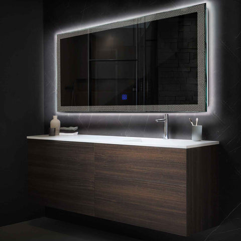 LED Spiegel Rechteckig | Touch-Schalter | Neutralweißes Licht - Reyze Seria Simetria Model 4