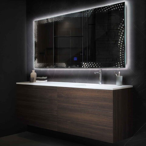 LED Spiegel Rechteckig | Touch-Schalter | Neutralweißes Licht - Reyze Seria Simetria Model 8