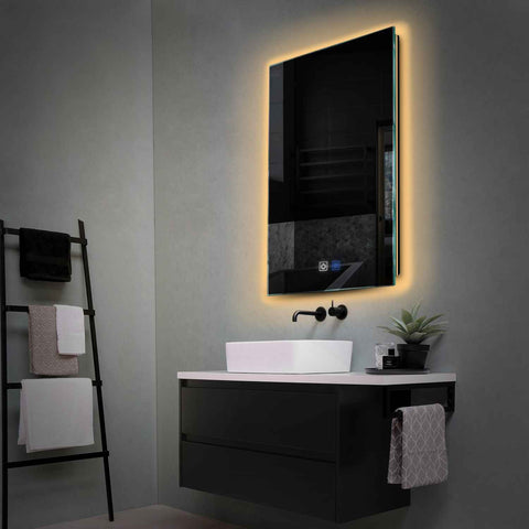 LED Spiegel Vertikal | Touch-Schalter | Anti-Beschlag-Funktion | Warmweißes Licht - Reyze Seria Ambient Model 1