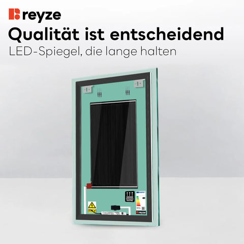 LED Spiegel Vertikal | Touch-Schalter | Anti-Beschlag-Funktion | Neutralweißes Licht - Reyze Seria Edge Model 1