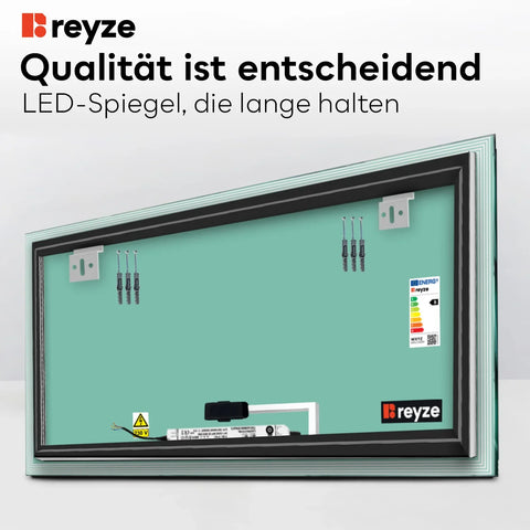 LED Spiegel Rechteckig | Touch-Schalter | Neutralweißes Licht - Reyze Seria Edge Model 1