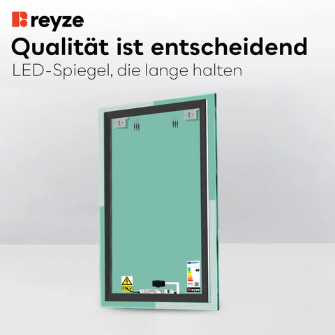 LED Spiegel Vertikal | Touch-Schalter | Neutralweißes Licht - Reyze Seria Edge Model 2