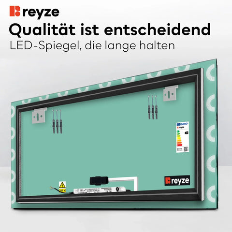 LED Spiegel Rechteckig | Touch-Schalter | Kaltweißes Licht - Reyze Seria Edge Model 4