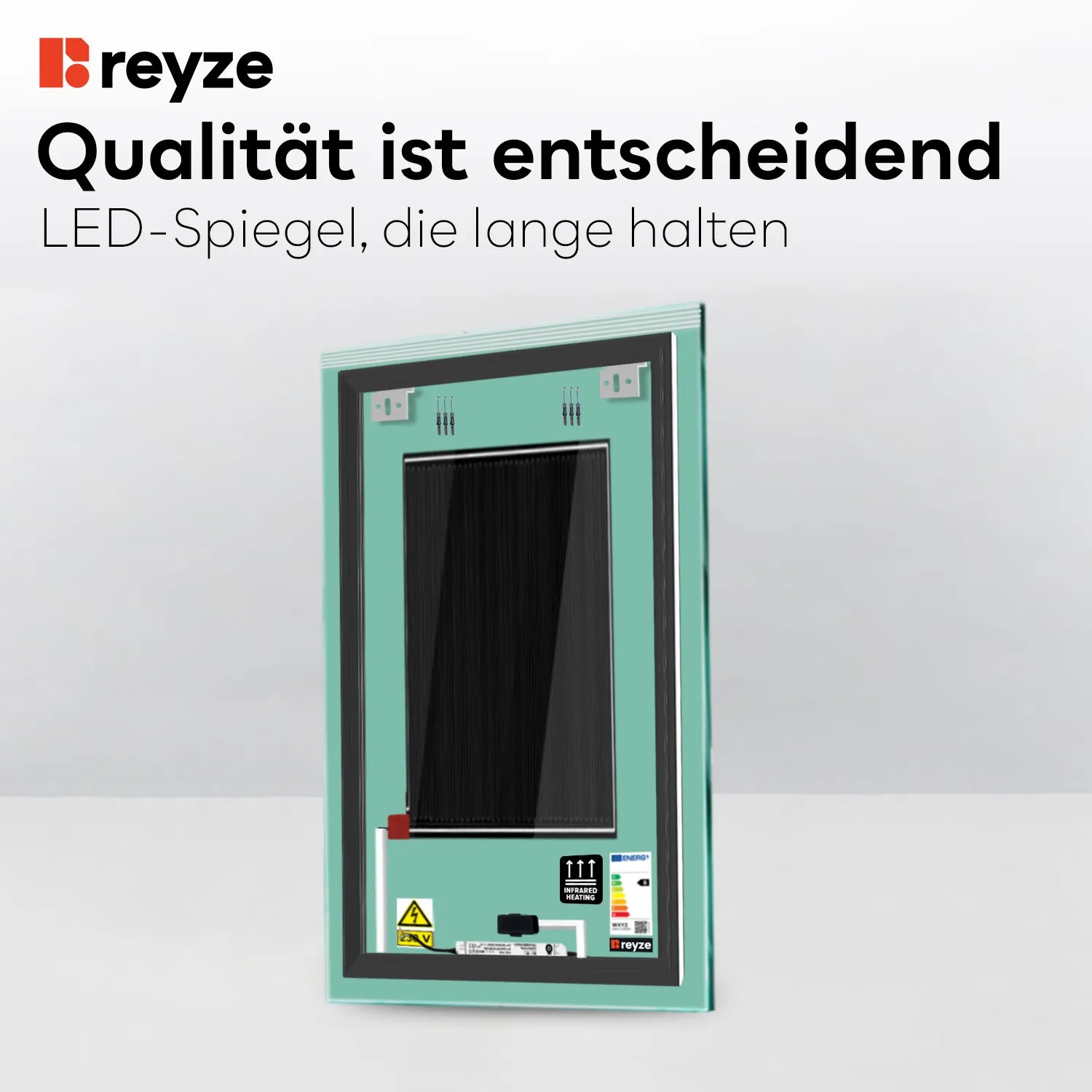 LED Spiegel Vertikal | Touch-Schalter | Anti-Beschlag-Funktion | Kaltweißes Licht - Reyze Seria Edge Model 5