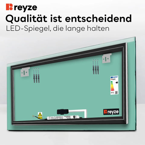 LED Spiegel Rechteckig | Touch-Schalter | Warmweißes Licht - Reyze Seria Edge Model 5