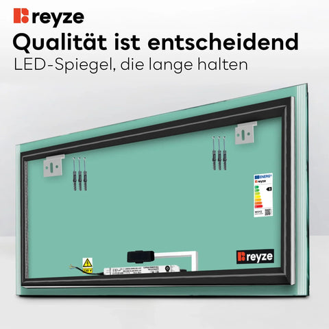 LED Spiegel Rechteckig | Touch-Schalter | Warmweißes Licht - Reyze Seria Edge Model 7